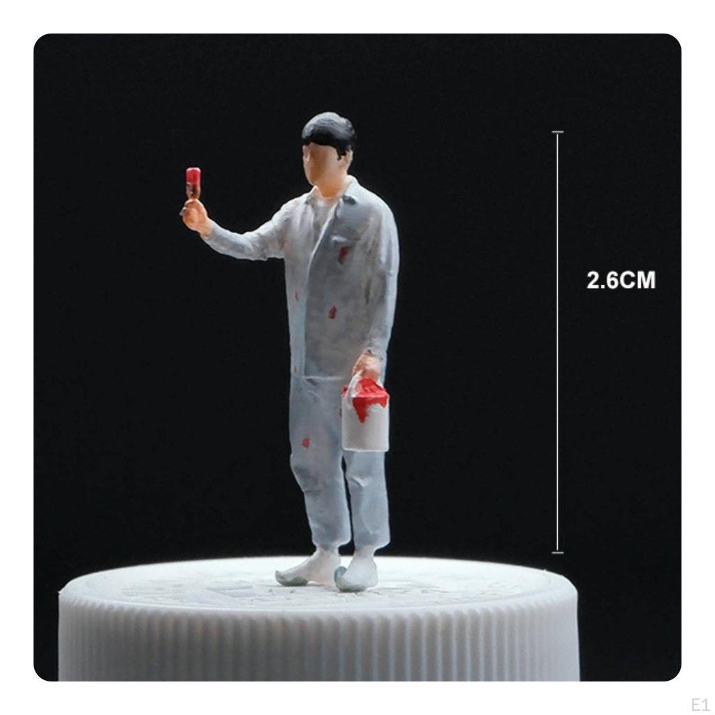 1/64 Scale Painter Figurine Realistic Design Miniature Construction Worker Model Highly Detailed