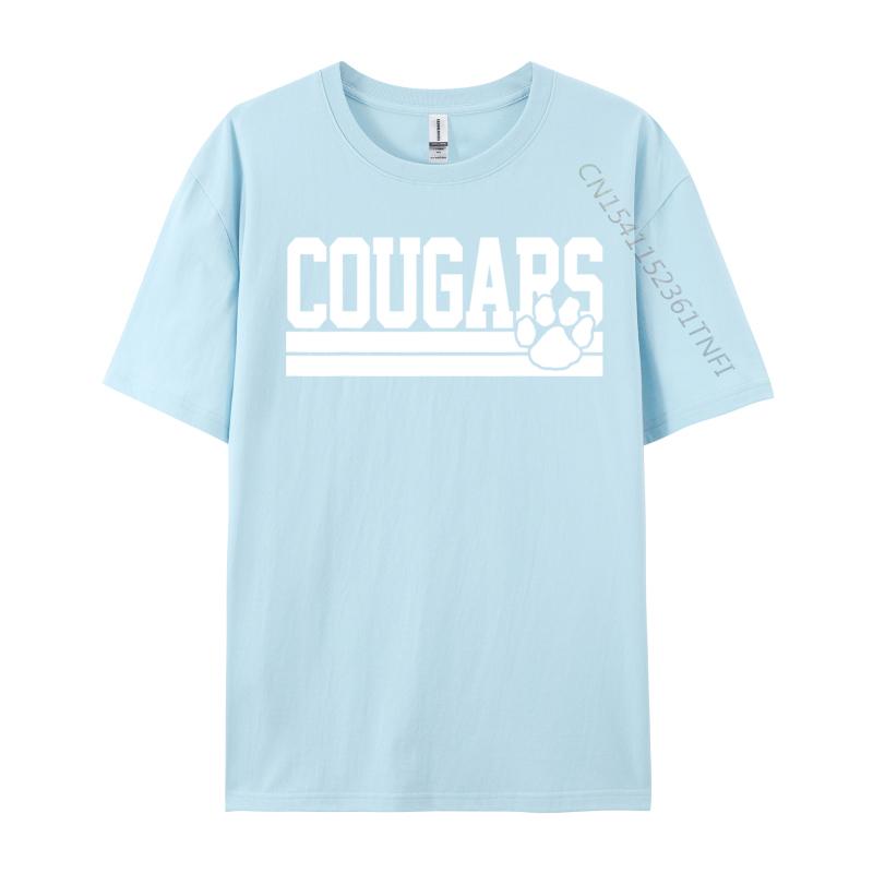 

Cougars School Spirit Europe Tops Tees For Adult Cotton Top T-Shirt Printed Luxury Designer T-Shirts Prevailing 4XL