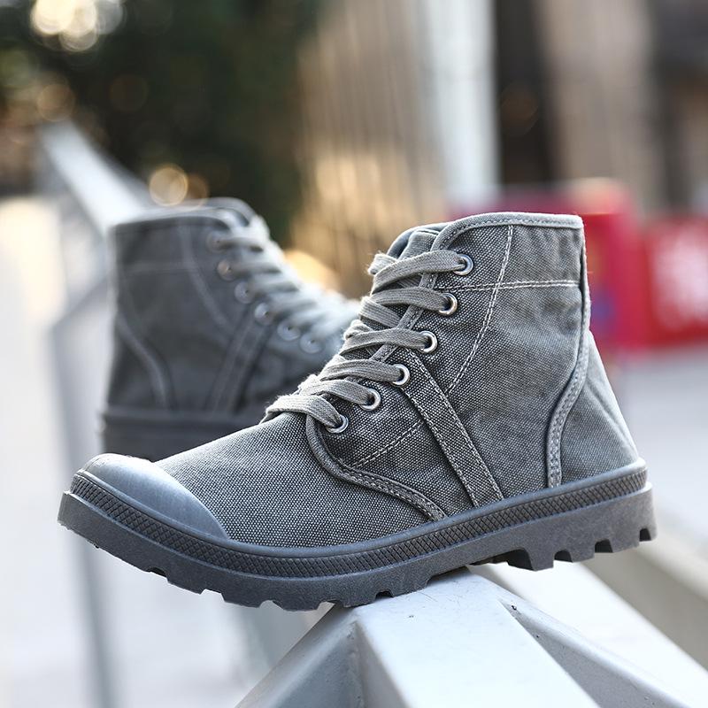 Fashion Autumn Early Winter Boots Men Canvas Shoes High top Casual Shoes Fashion Men's Boots Male Brand Ankle Botas A215