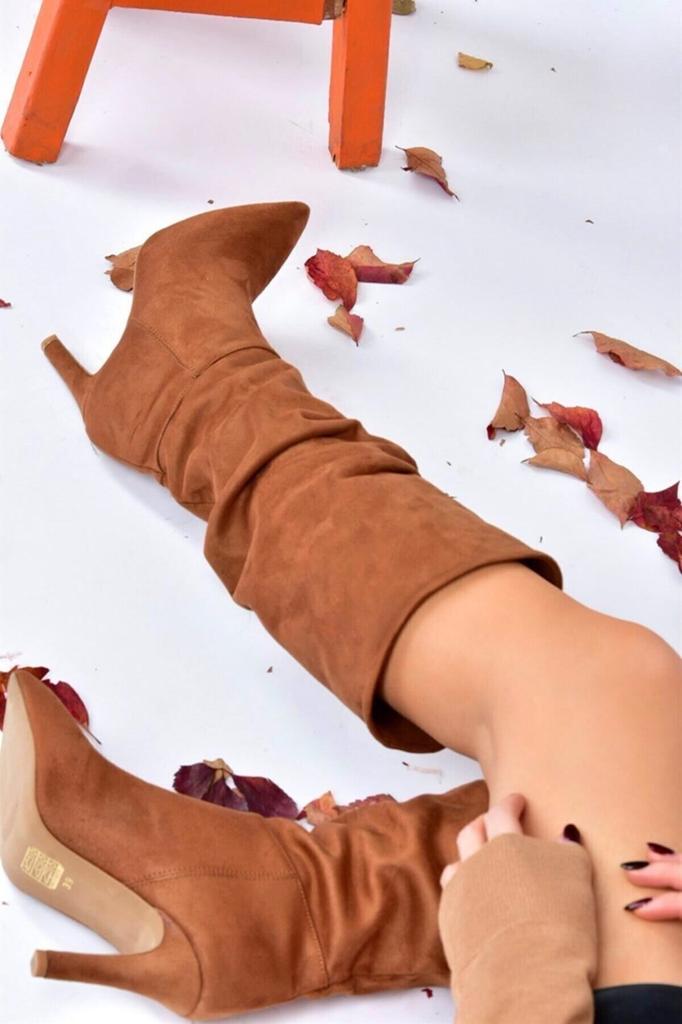 Women Modern Stylish Fashion Boots Boots Faux Leather Suede Skin Suede Thin Heel Boots