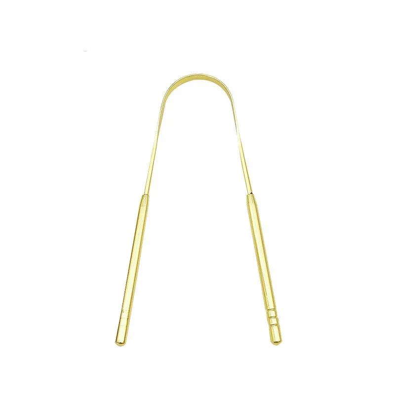 4 Colors U-Shaped Stainless Steel Tongue Scraper for Fresh Breath Oral Hygiene Coated Metal Cleaning Tool
