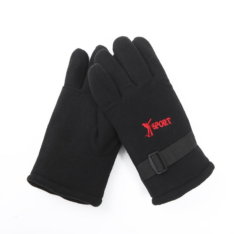 

Men s Black Thickened Fleece-Lined Cycling Gloves with Touchscreen Capability for Autumn and Winter. One Size