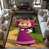 Masha Bear Customized Name Floor Rug Office Rug Perfect for Dining Room Foyer Hallway Study Room Antislip Carpet Anime Office Decor Best for Christmas