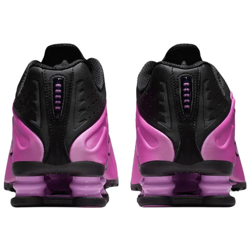 Nike Shox R4 Comfortable Breathable Rebound Running Shoes Women Sneaker Black Purple AR3565-014