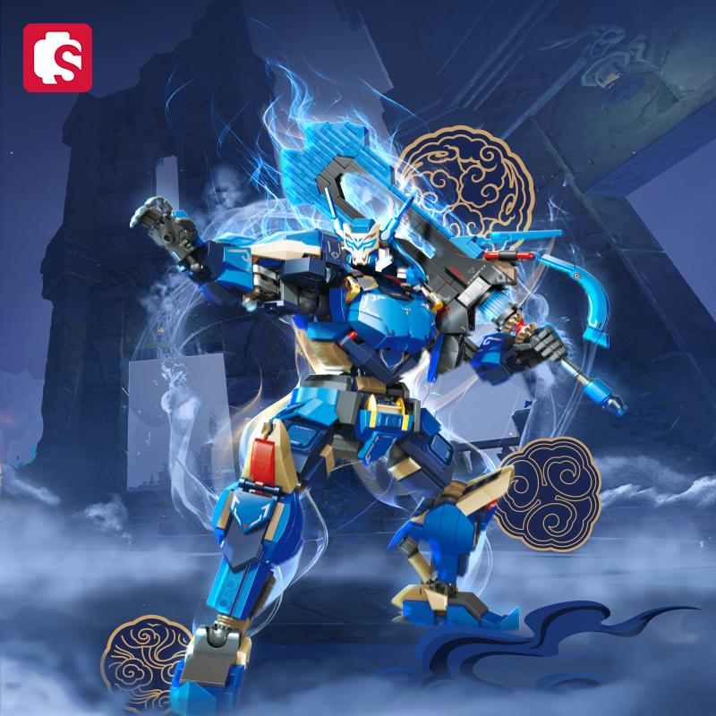 Non-Toxic Sembo Chiese-Style Mecha Assemblage Building Blocks Robot Model Bricks Collectible Ornaments Kids Toys For Children Diy Holiday Gift