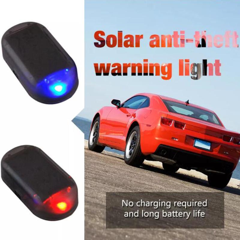 2 STÜCK Auto Solarenergie Simulierter Dummy-Alarm Warnung Diebstahlschutz LED Blinkende Sicherheitsleuchte Fake-Lampe