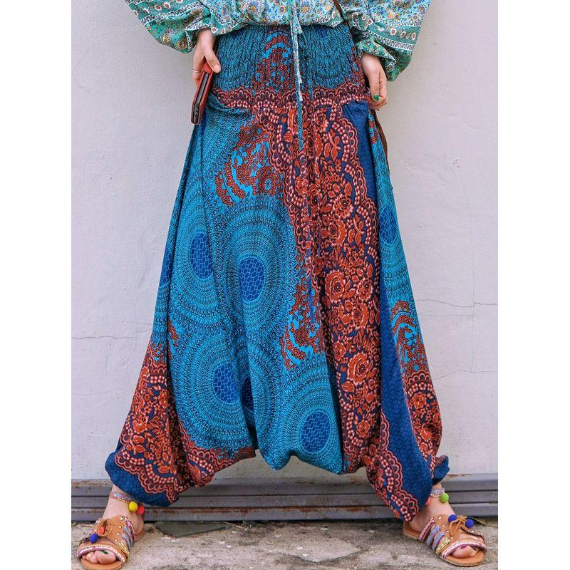 

Thailand High Waist Casual Beach Ethnic Style Loose Pants Pants (within 90.00kg) All yards