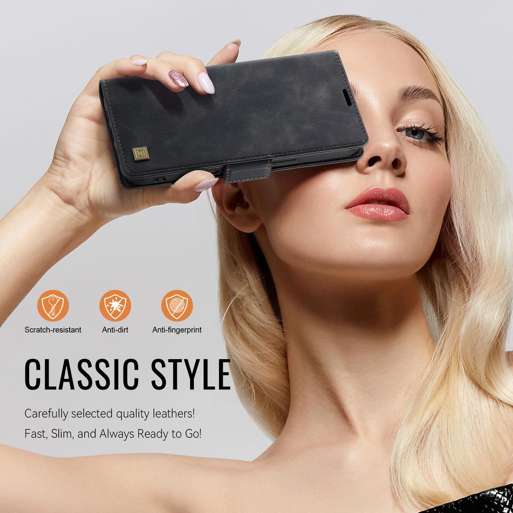 Für iPhone 16 Hülle AUTSPACE A11 RFID-Blockierung Retro Leder Handyhülle mit Geldbörse