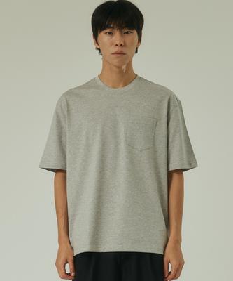 Liua [Premium Cp20] Pocket Short Sleeve Tee (Melange Grey)