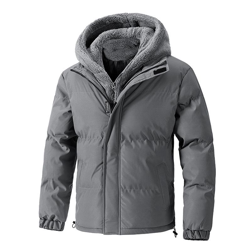 Men's Plus Size Hooded Cotton Fleece Jacket - Warm, Cold-Resistant, Padded for Autumn/Winter 2025.