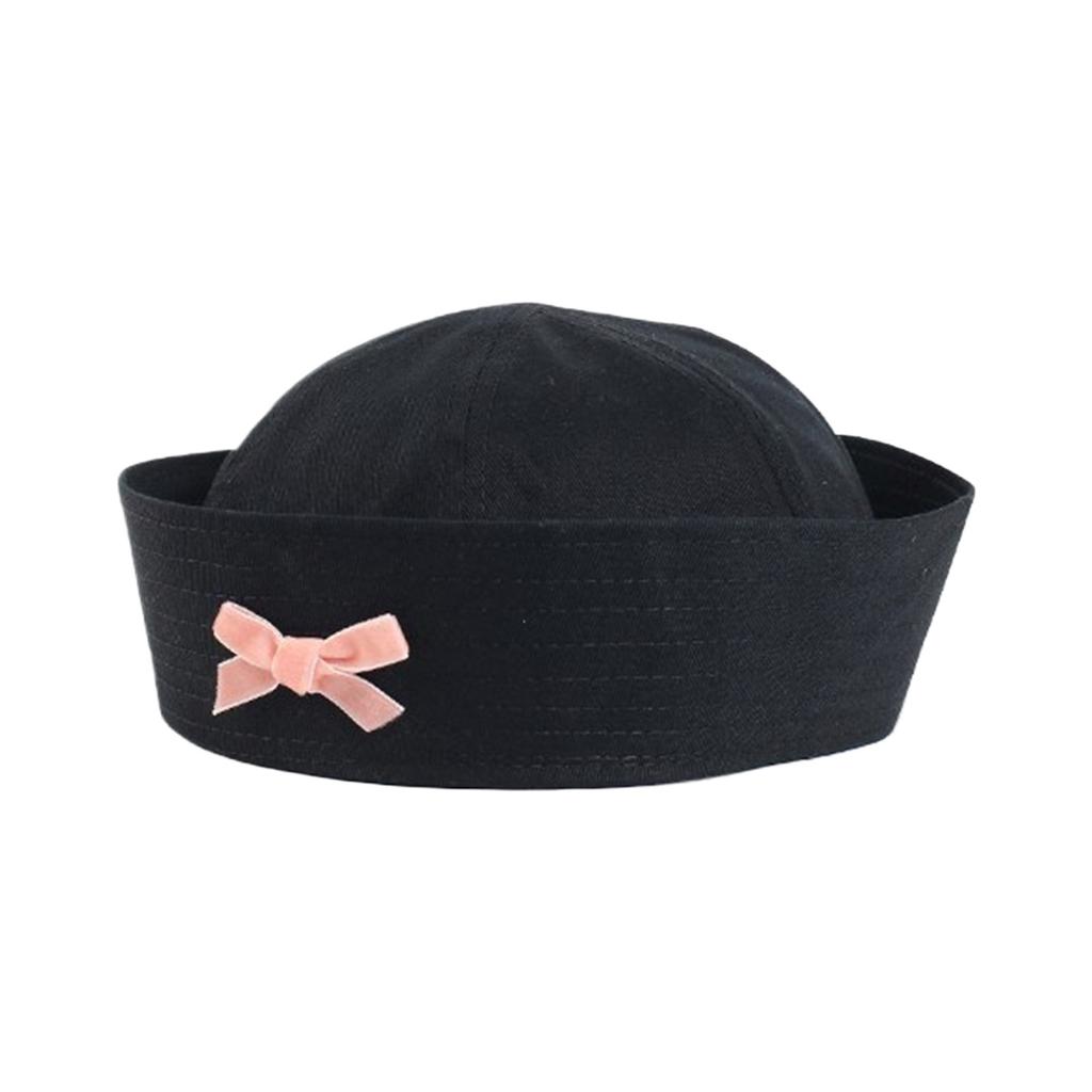 JK Uniform Beret Hat for Women Breathable Sailor Hat Popular Girl Bowknot Domed Hat Subculture Roleplaying Headwear