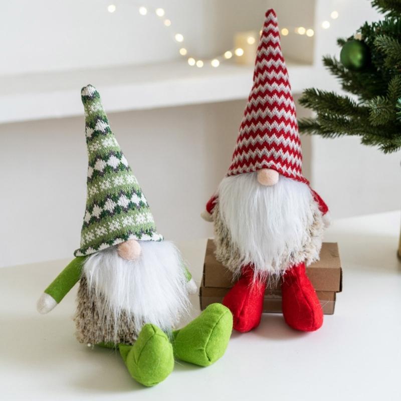 Festival Plüschgnome Puppen Dekoration Einzigartige Plüsch Langhut Gnome Ornament für Verzaubernde Weihnachts-Kamin-Dekoration