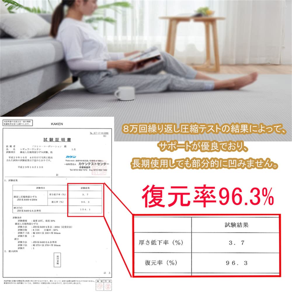 Aicomri Extra Thick Carpet Tatami High 130 X 185 30 Mm Winter Floor Heating All Gray Rug, 1.5 Mats, Rebound, Cm, Thick, Compatible, Washable,