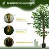 Artificial Ficus Tree, with Weighted Plant Pot - Green