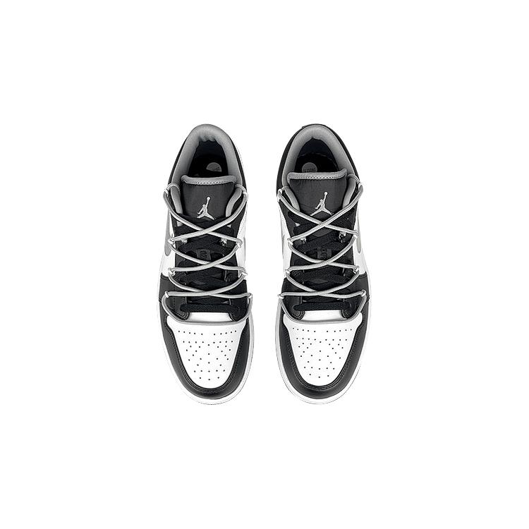 Jordan Air Jordan 1 Low Vintage Basketball Shoes Unisex Black White Gray 553558-040(Team47-AJ)