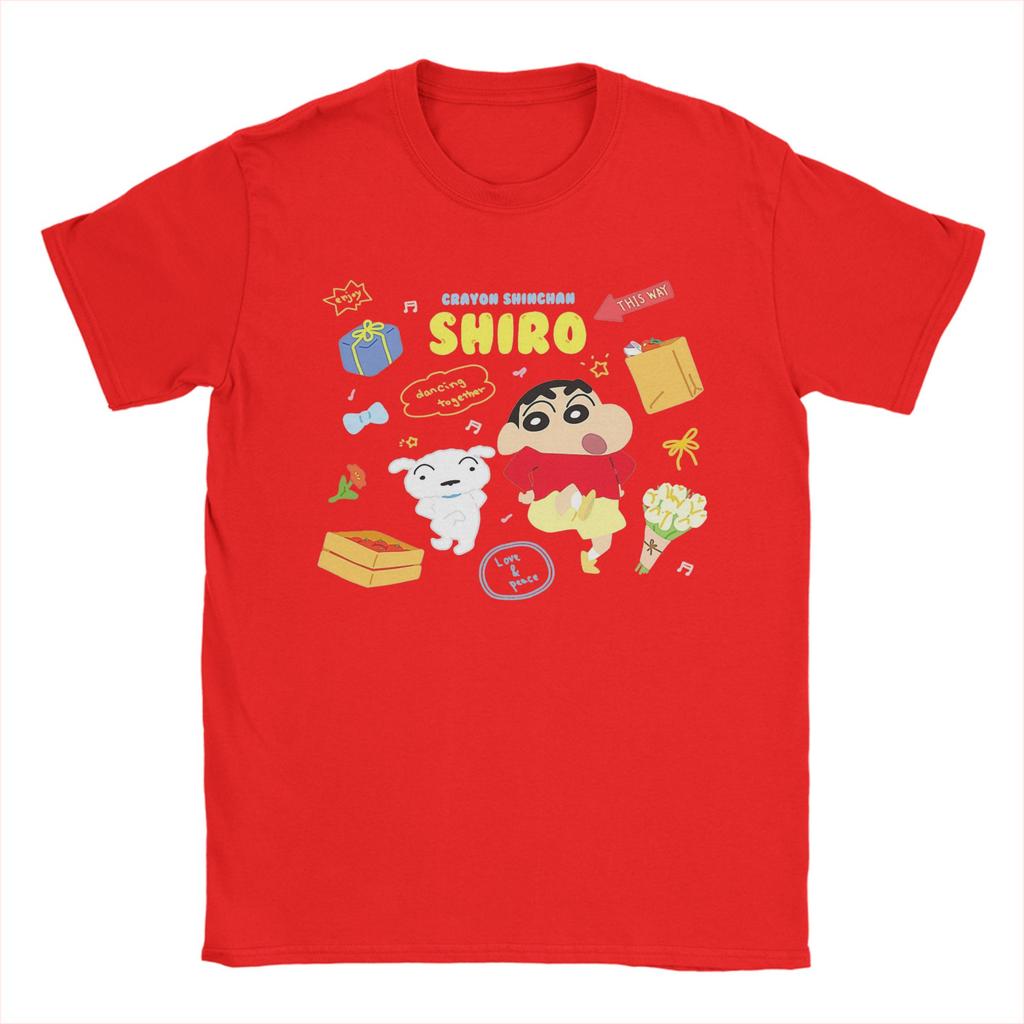Crayon Shinchan Tshirt Unisex Unisex Cute Anime Unisexga Vintage Pure Cotton Tees Round Collar Short Sleeve T Shirt Gift Idea Tops