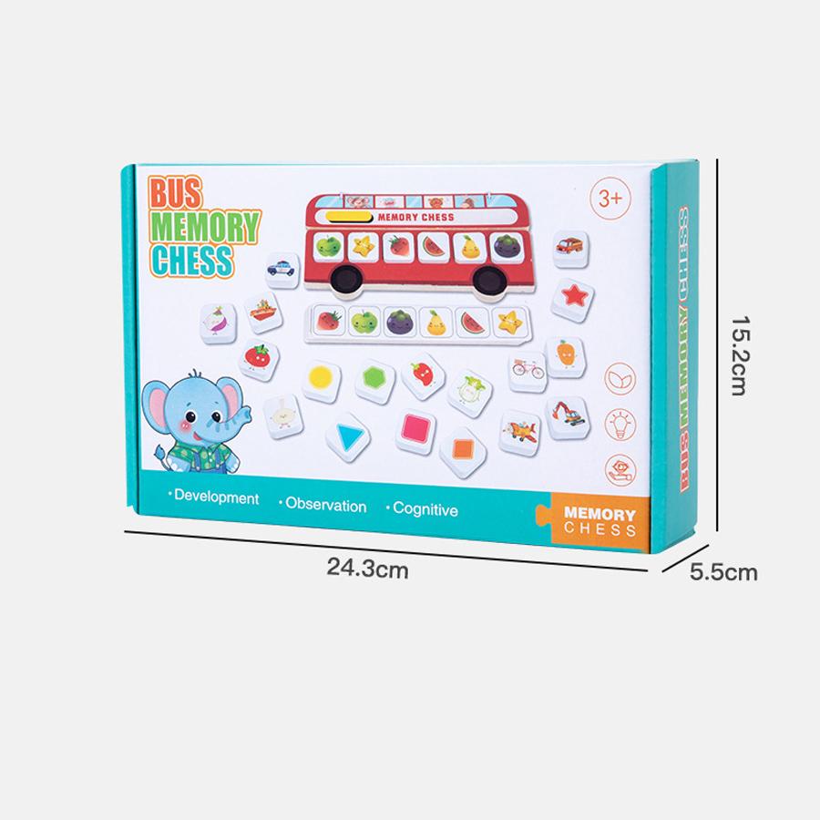 

Baby Bus Memory Chess Matching Game Montessori Toys Shape Fruit Cognition Memory Training Logical Thinking Education Gift