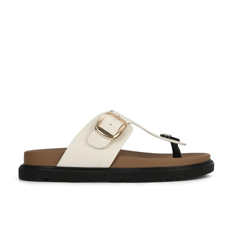 

In stock! Grape mother has the same toe and wide surface adjustable square buckle flat bottom thick bottom Birkencool slippers for women s summer wear 40