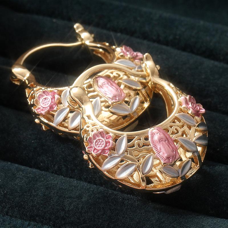 Modischer und minimalistischer Stil Ausgeschnittene Form Kreisförmiger Hänger Ohrhänger Schmuck Geschenk 1 Paar
