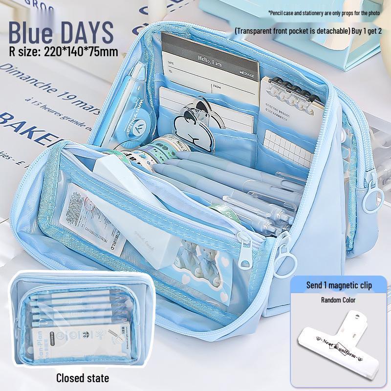 Nine-Layer Ita Bag Pencil Case - Large Capacity, Stylish, DIY, Girl's Trend, Simple Stationery Box
