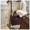 Faux Leather Solid Color Shoulder Bag for Women, Vintage Style Square Crossbody Purse, Minimalist Handbag KTB