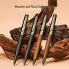 Sofort verfügbar Schwarzes Titan Signature Holz & Metall Kugelschreiber Geschenkset