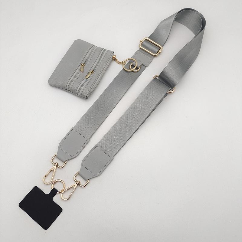 New Trendy Mobile Phone Lanyard Wide Shoulder Strap Removable Change Bag Wrist Strap One Shoulder Messenger Bag Accessories