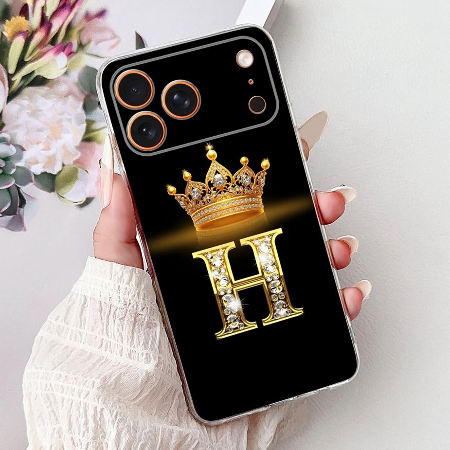 For Apple iPhone 17 Pro Max Case New Crown Letters Cover Soft Slim Phone Case For iPhone 17 Air iPhone17 Pro Max Back Cover Bags
