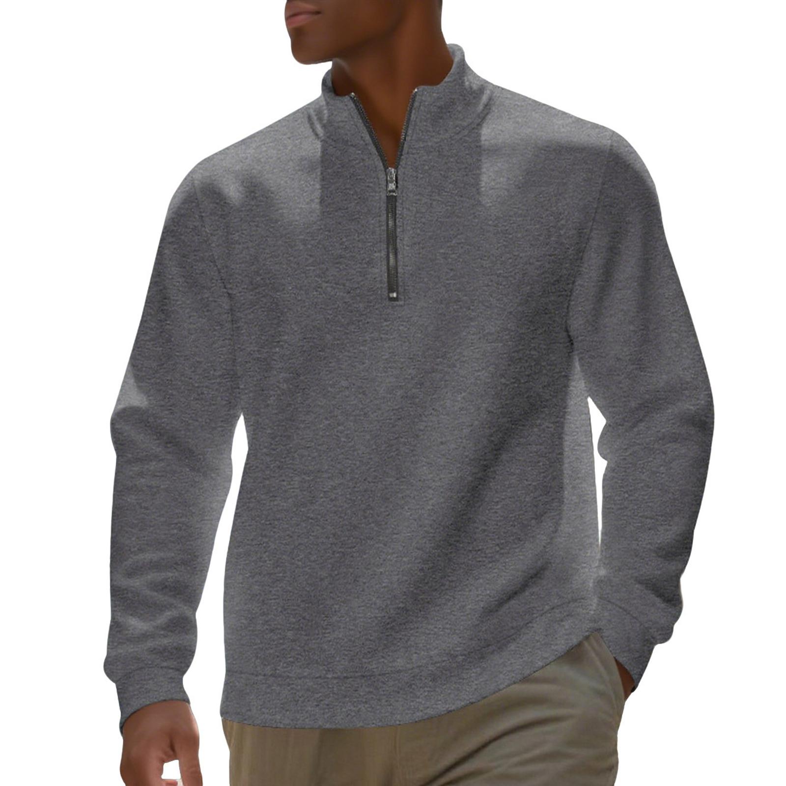 

Men s Half Zipper Standing Collar Keep Warm Base Layer Shirt Hoodie XXL