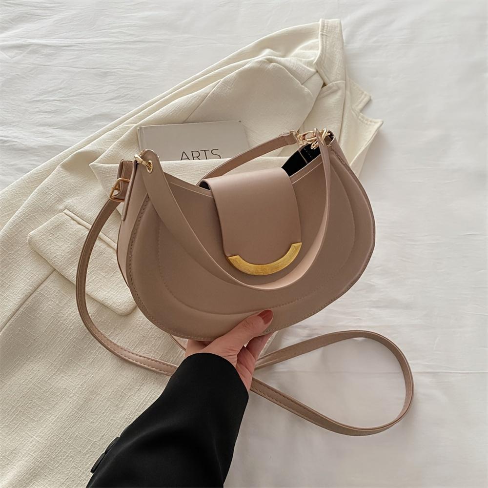 Trendy Umhängetasche PU Leder Unterarmtasche Täglich Casual Pendlertasche Handtasche Solide Messenger Bag