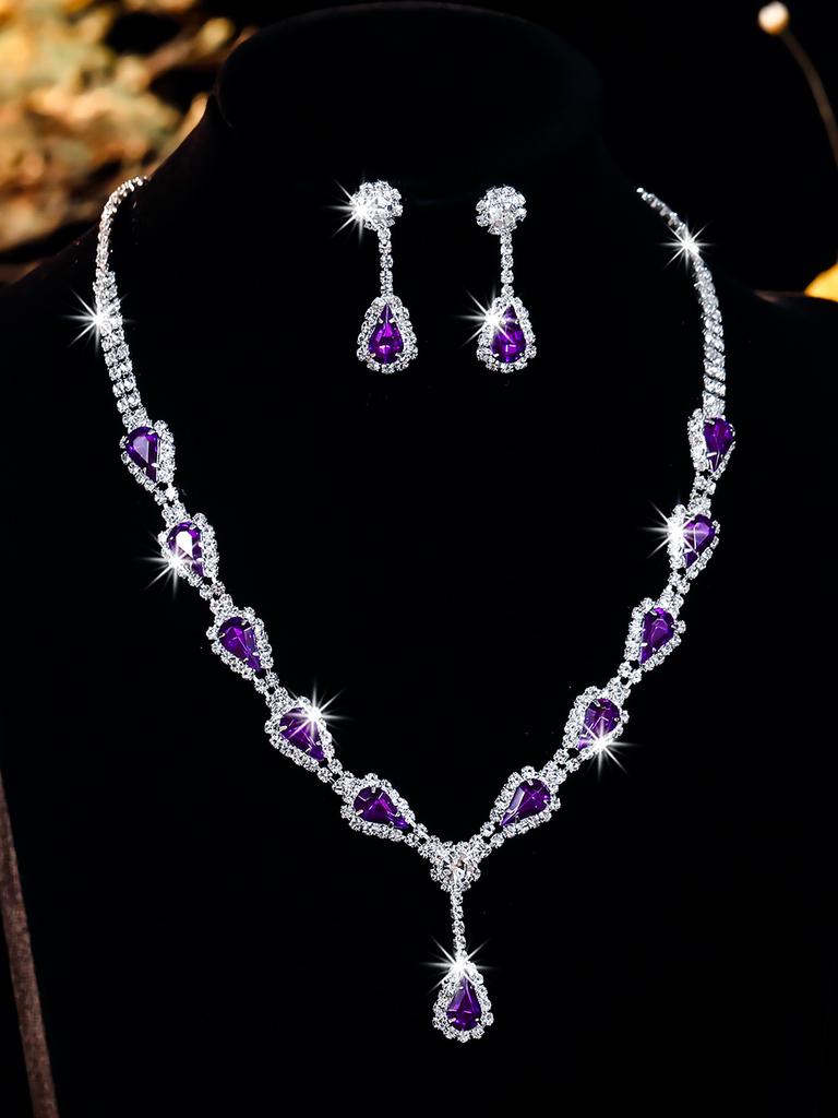 Alloy Necklace Set - Fashionable Banquet Jewelry Chain For Women - Bridal Wedding Jewelry Set