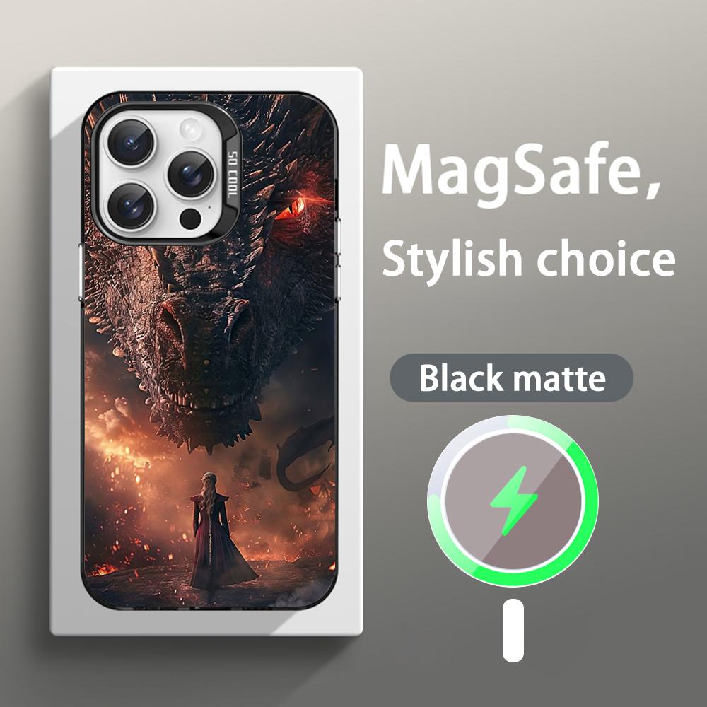 

Game thron-es cool logo pattern Phone Case Magnetic IMD Colorful Silver case for iPhone 17 16 15 14 13 12 Pro Max iPhone 14 Pro