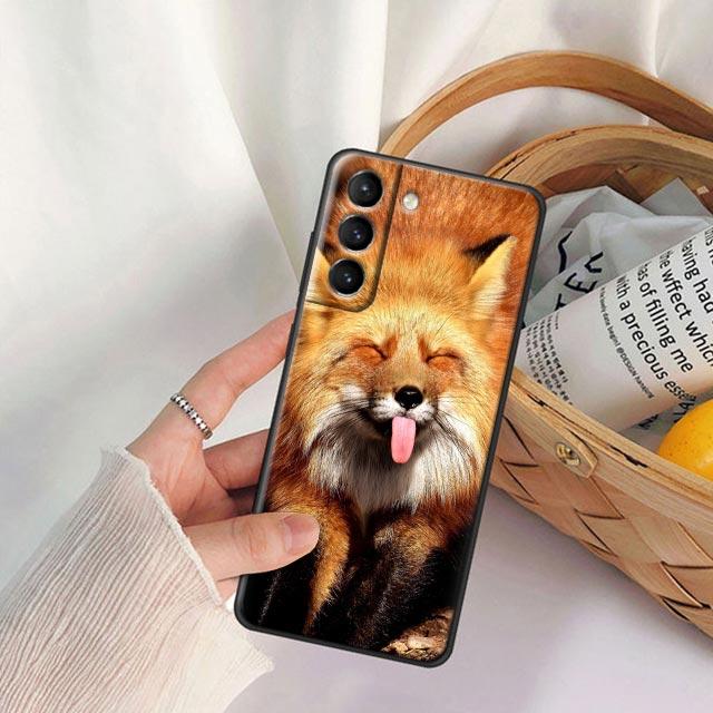 Roztomilý liščí zvířecí pouzdro na telefon pro Samsung Galaxy S24FE S23 5G S20 S21 FE S25 S22 Ultra S24 Plus Pouzdra Měkký TPU Silikonový kryt Lišky