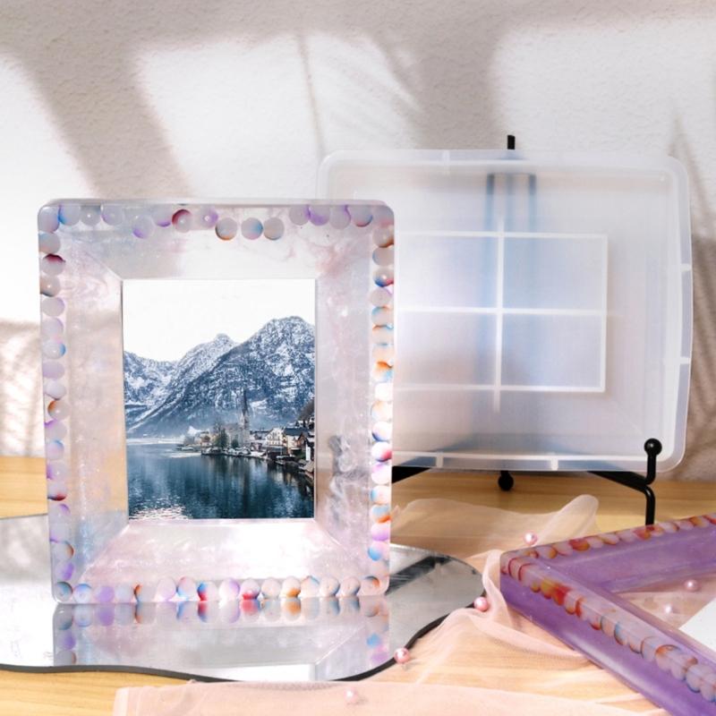 Photo Frame Resin Mold Picture Frame Silicone Mold Square Epoxy Casting Mold for DIY Home Table Decor Handicrafts Making
