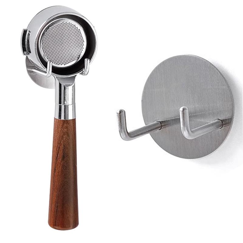 

Stainless Steel Coffee Handle Hook Wall-Mounted, Italian Espresso Machine Barista Tool Stand Rack Accessories