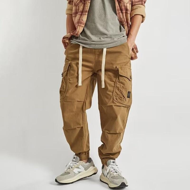 

Мужской повседневный комбинезон цвета хаки с несколькими карманами и завязками на шнурке M хаки