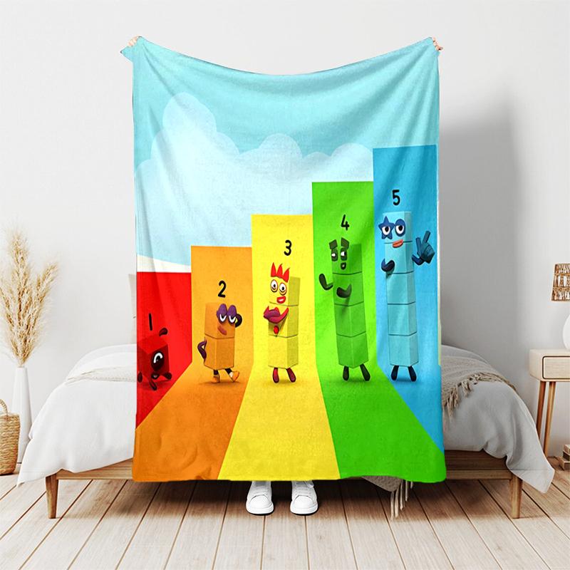 1pc Blanket Numberblocks3 Print Design, Lightweight Blanket for Sofa, Bed- Soft &Warm, Gift for All Seasons like Christmas, Halloween