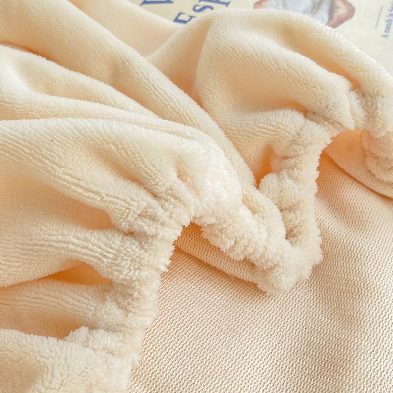 Sábana ajustable de felpa suave y cálida, funda de colchón elástica, ropa de cama de forro polar coral esponjoso, ropa de cama de invierno para parejas, ropa de cama doble de lujo