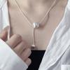 Brushed Bead Fringed Necklace Female Simplicity High-End Sense Fashion Niche Design  Light Luxury Collarbone Chain Jewelry