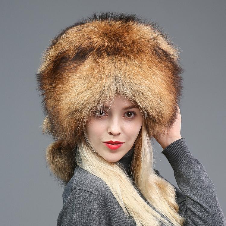 Fur Hat Female Winter Korean Version Tide Raccoon Hair Ear Protector Fox Hair Shawl Hat Outdoor Warm Bud Beret