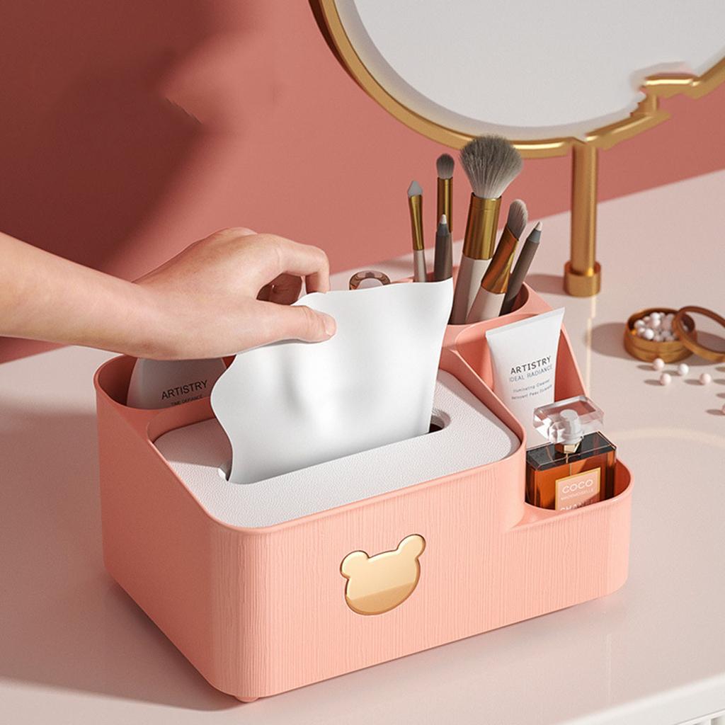 Tissue Storage Box Living Room Desktop Storage Multi-function Storage Box