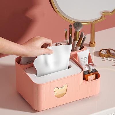 Tissue Storage Box Living Room Desktop Storage Multi-function Storage Box