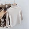 Unisex Striped Thermal Fleece Long-Sleeve T-Shirt for Kids