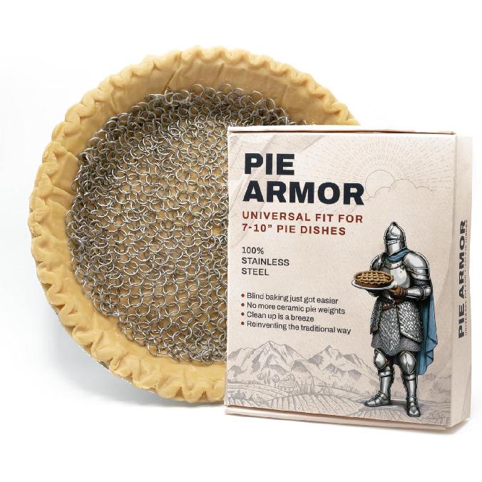 Pie Armor, Universal Fit Pie Weight for 7-10 inch Pies, Durable Alternative to Traditional Ceramic Pie Weights, 100% Stainless Steel 304 Pie Armor