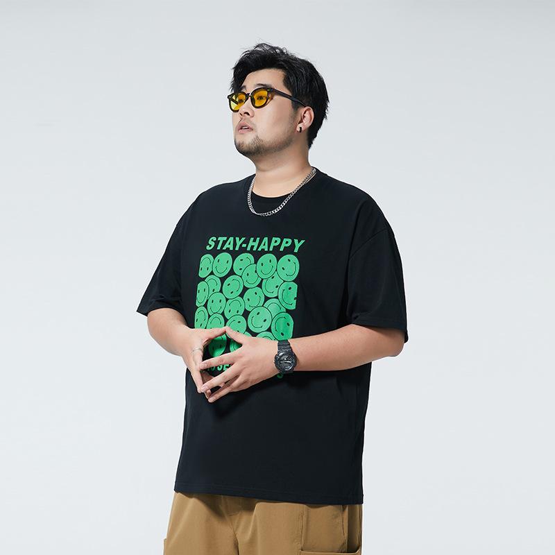 Футболка большого размера tide мужская летняя новая свободная повседневная с принтом и короткими рукавами M 1719₽