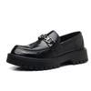 Mens Thick Sole Oxford Style Loafer Round Toe Comfortable Dress Casual Shoe Rubber Wide Fit