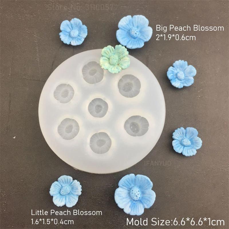 Cherry Blossom Peach Blossom Flower Silicone Mold DIY Handmade Fondant Cake Baking Chocolate Sugar Cake Tool Resin Clay Making