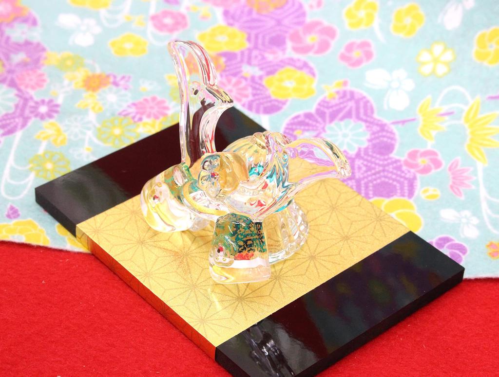 Craftsman House Boys' Day Yuu Glass Kabuto Helmet Ornament (Blue)