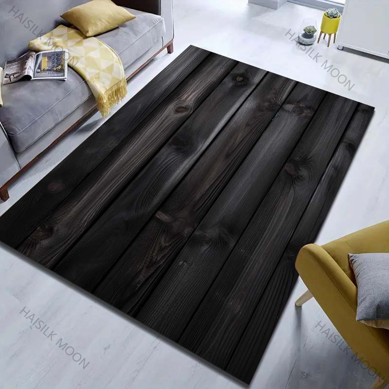 Multiple Sizes HD Wood Grain Print Carpet for Living Room Bedroom Doormat Home Decor Sofa Area Rug Non-slip Floor Mat for Gifts