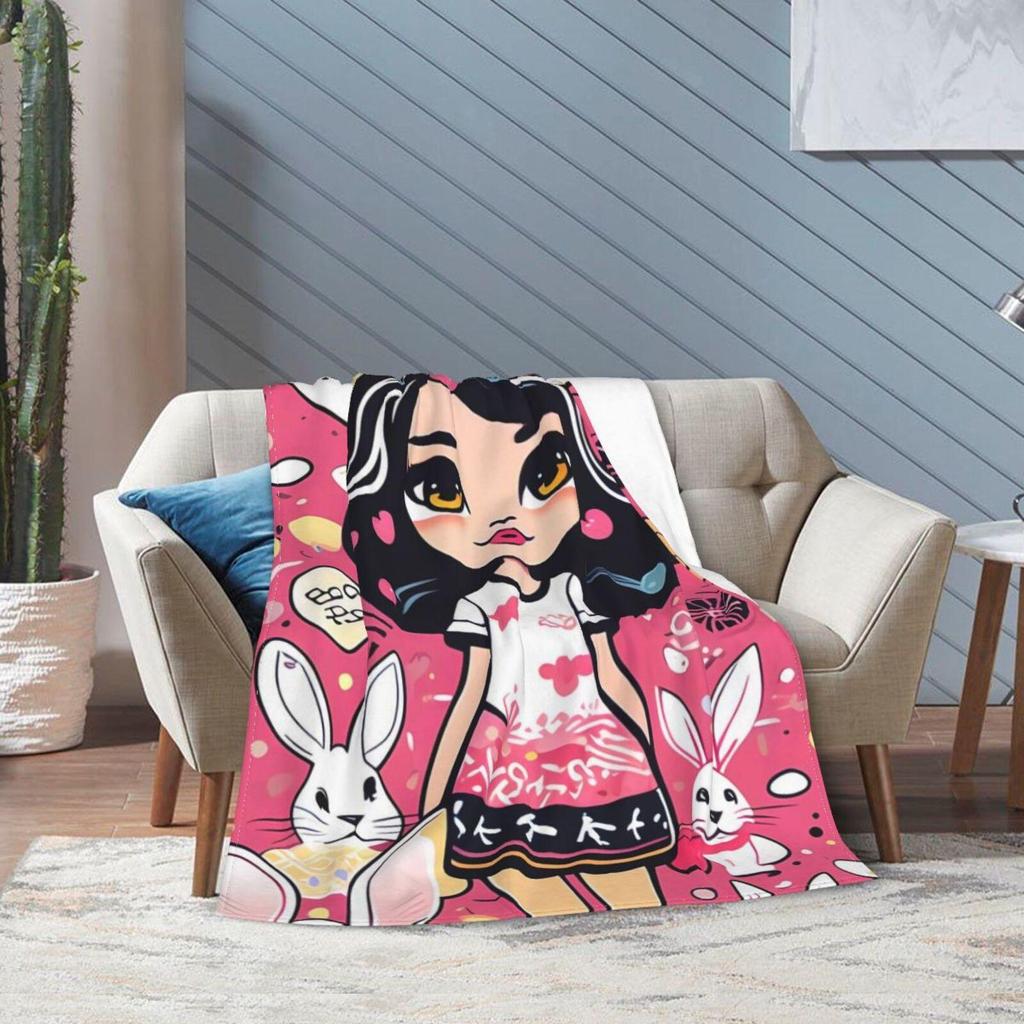 Bunny GirlSherpa Blanket Warm Blankets for Sunmer Super Soft Fuzzy Flannel  Like Reversible Velvet Plush Couch Blanket Lightweight